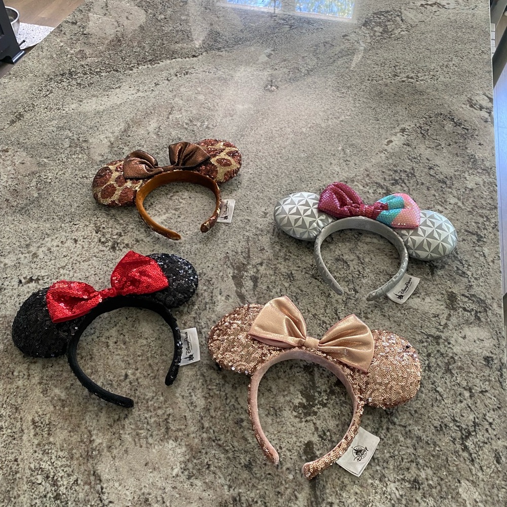 Set of Four Stylish Mouse Ear Headbands